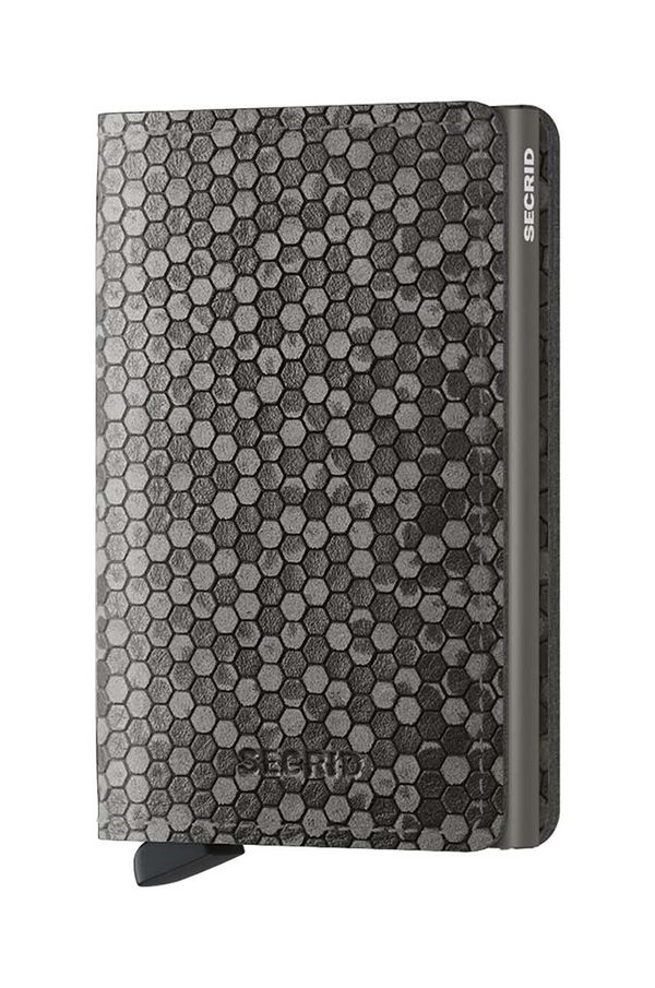 Secrid Usnjena denarnica Secrid Slimwallet Hexagon Grey siva barva