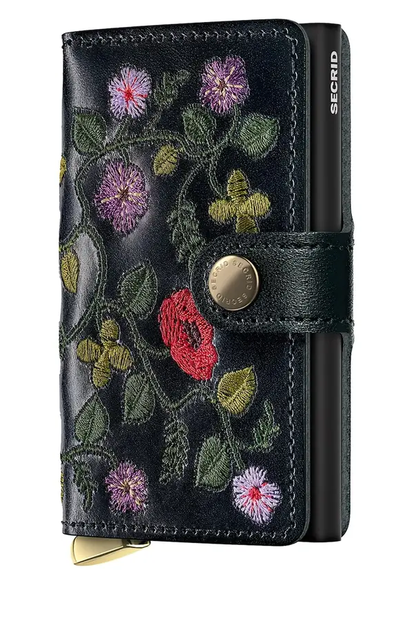 Secrid Usnjena denarnica Secrid STITCH FLORAL