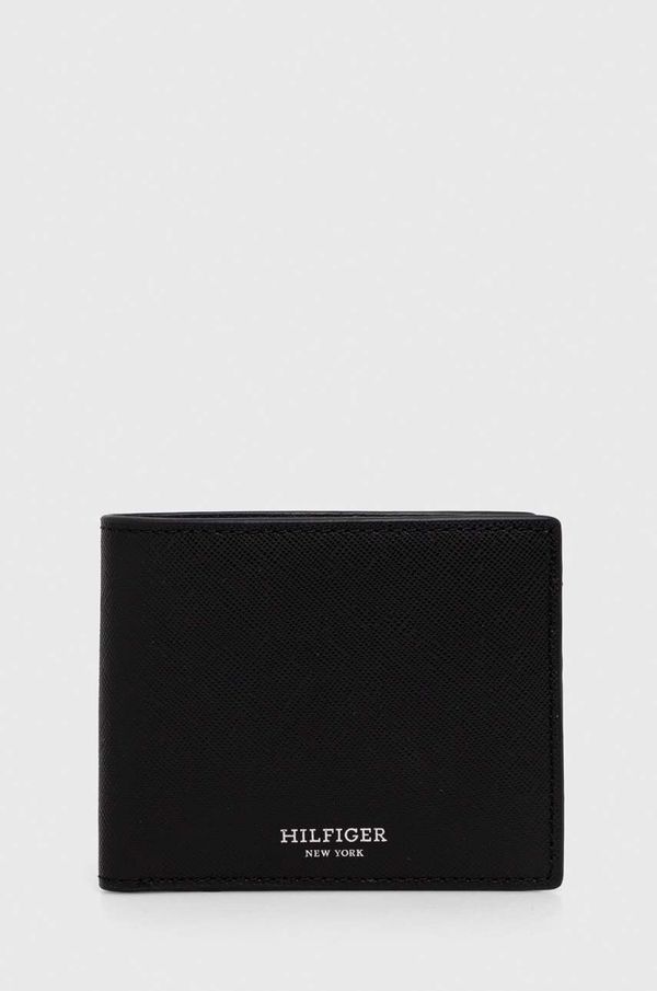 Tommy Hilfiger Usnjena denarnica Tommy Hilfiger moški, črna barva