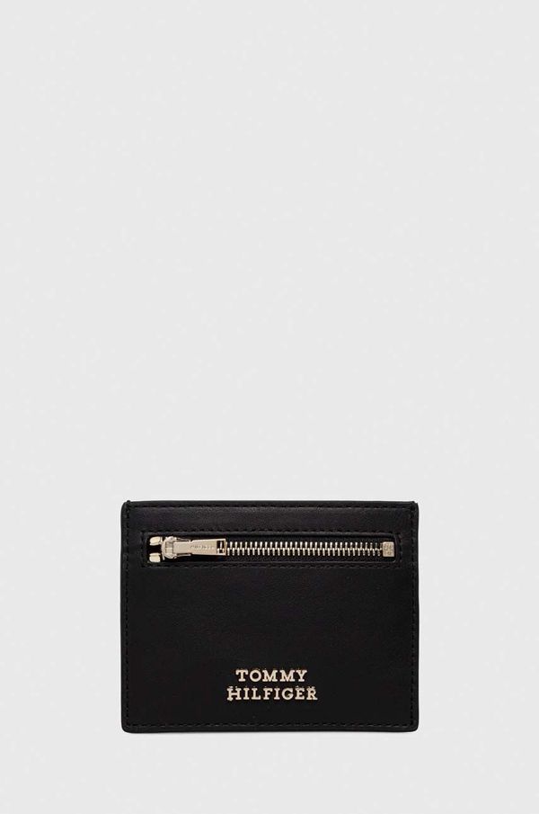 Tommy Hilfiger Usnjena denarnica Tommy Hilfiger ženski, črna barva