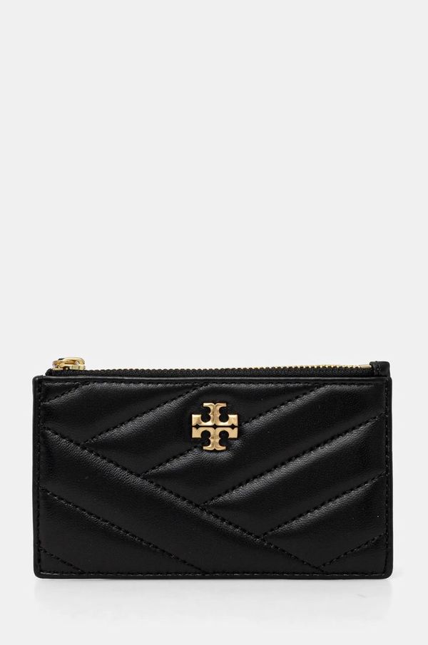 Tory Burch Usnjena denarnica Tory Burch Kira ženska, črna barva, 156556.001