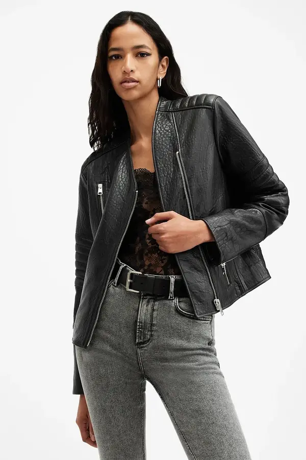 AllSaints Usnjena jakna AllSaints CAWLEY