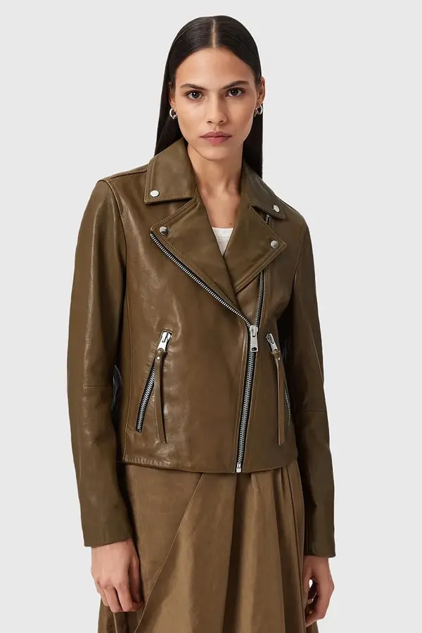 AllSaints Usnjena jakna AllSaints DALBY BIKER