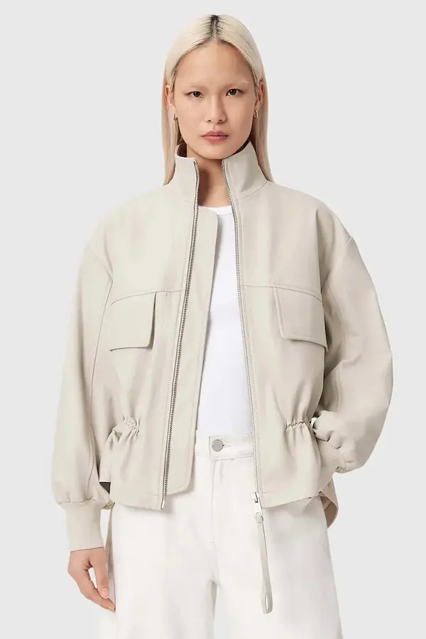AllSaints Usnjena jakna AllSaints FLOR