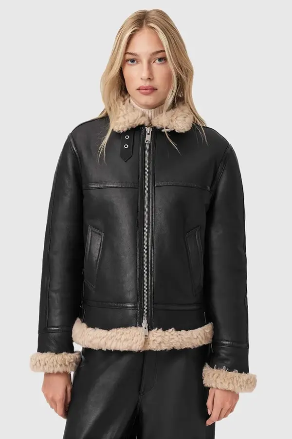 AllSaints Usnjena jakna AllSaints LOREL