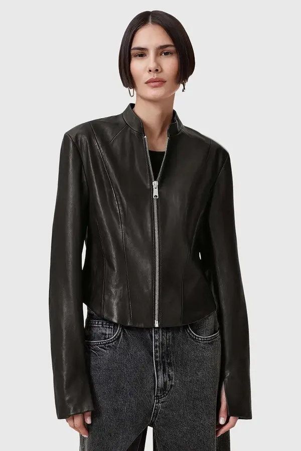 AllSaints Usnjena jakna AllSaints SADLER