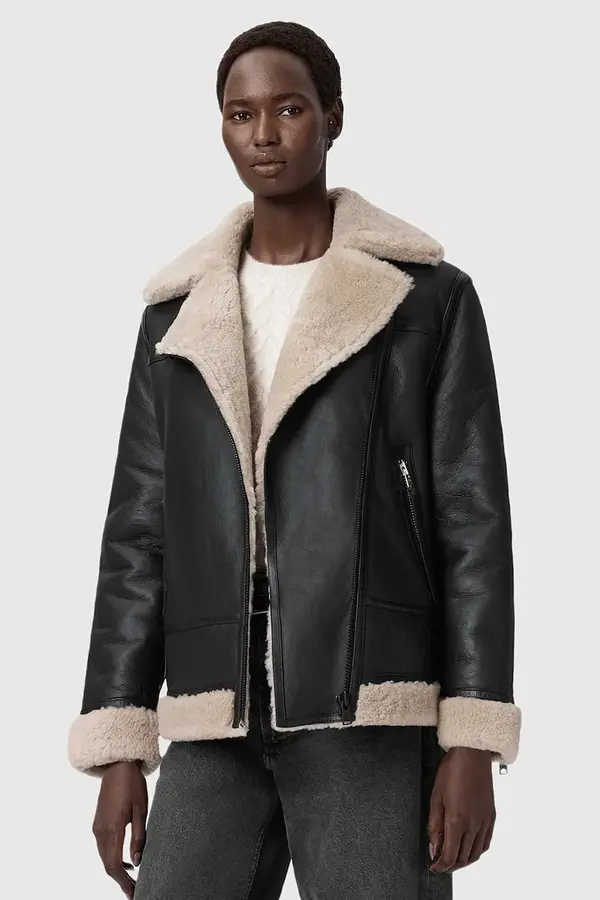 AllSaints Usnjena jakna AllSaints SOLA