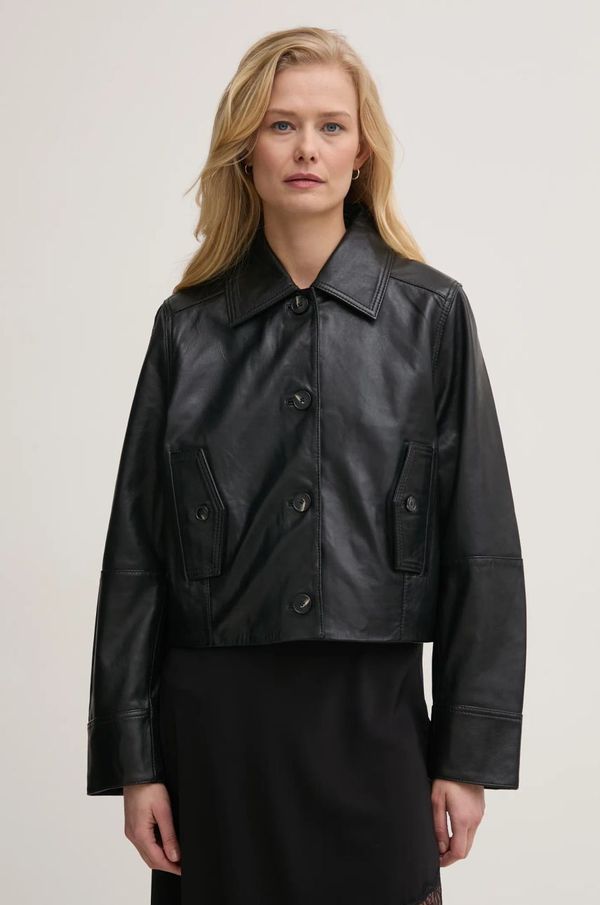 Zadig&Voltaire Usnjena jakna ZADIG&VOLTAIRE ženska, črna barva, RWOW01247