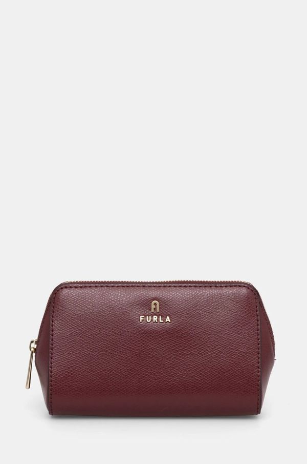 Furla Usnjena kozmetična torbica Furla bordo barva, WE00449 ARE000 26700