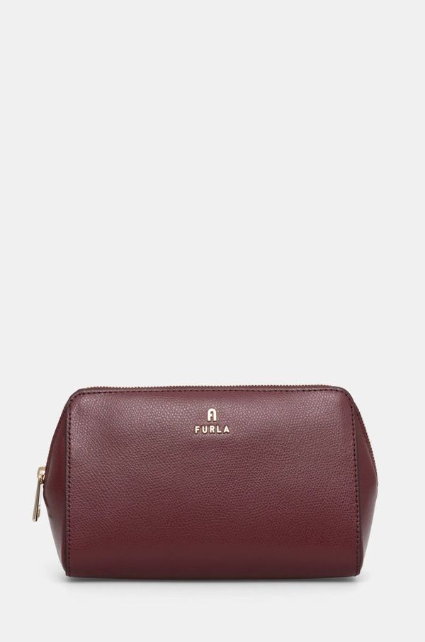 Furla Usnjena kozmetična torbica Furla bordo barva, WE00618 ARE000 26700