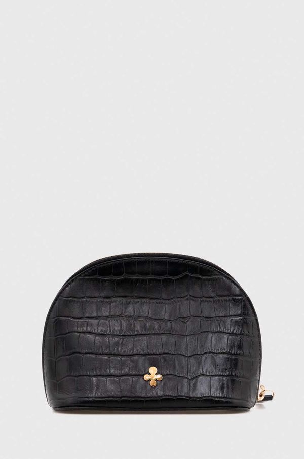 Lilou Usnjena kozmetična torbica Lilou črna barva