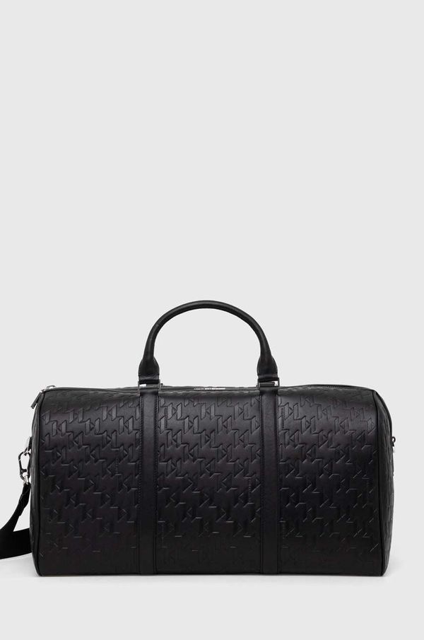 Karl Lagerfeld Usnjena torba Karl Lagerfeld črna barva
