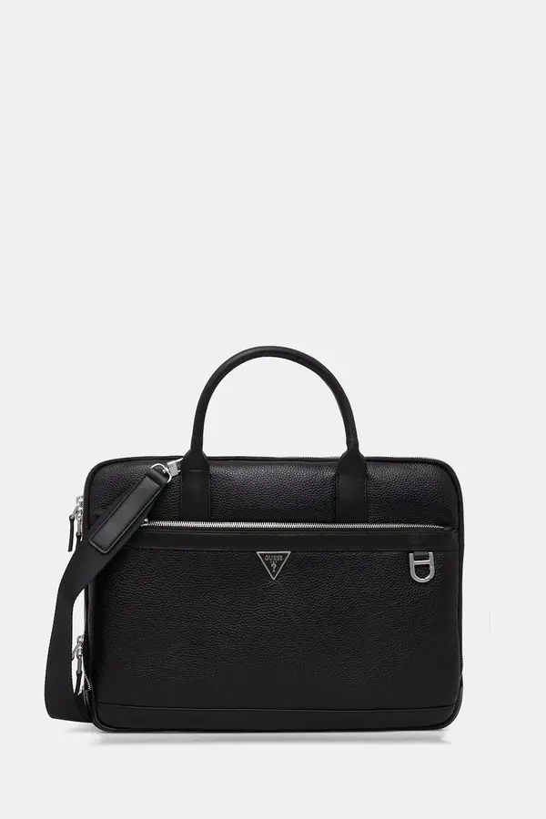 Guess Usnjena torba za prenosnik Guess MONACO