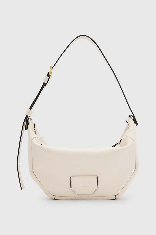 AllSaints Usnjena torbica AllSaints MADEA SHOULDER BAG bela barva, W348XB