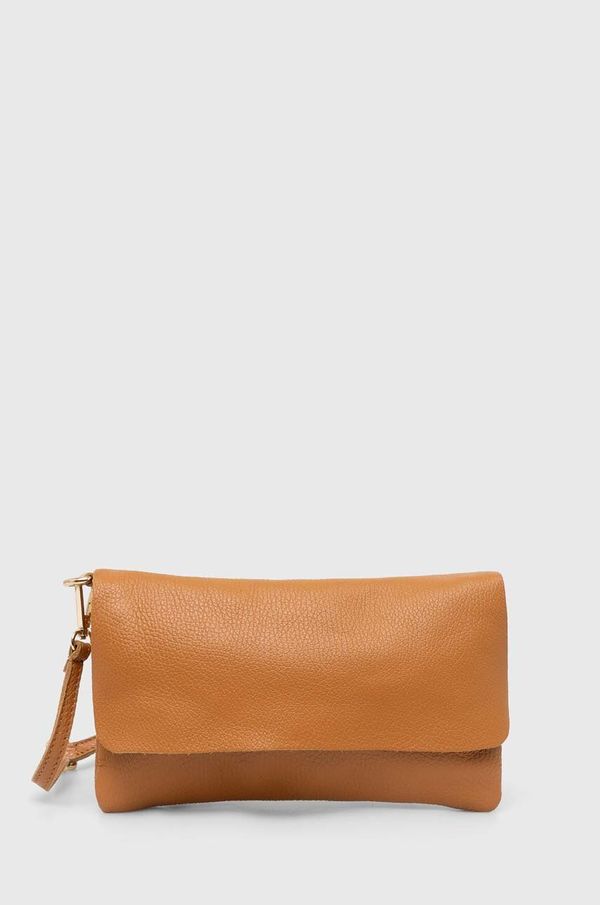 Answear Lab Usnjena torbica Answear Lab bež barva