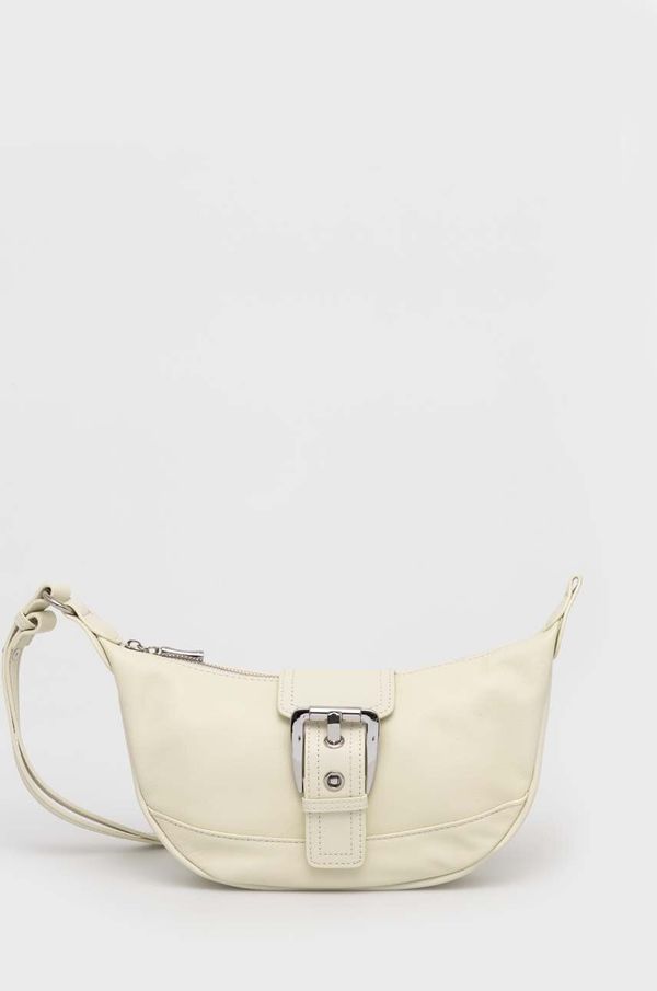 Answear Lab Usnjena torbica Answear Lab bež barva