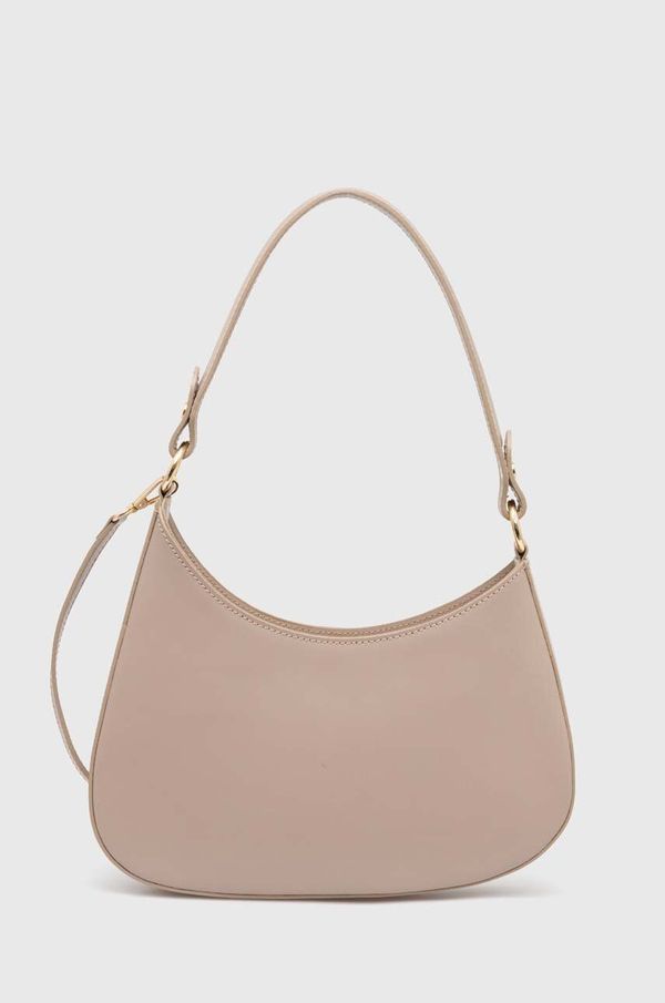 Answear Lab Usnjena torbica Answear Lab bež barva