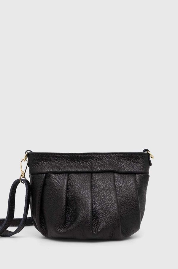 Answear Lab Usnjena torbica Answear Lab črna barva