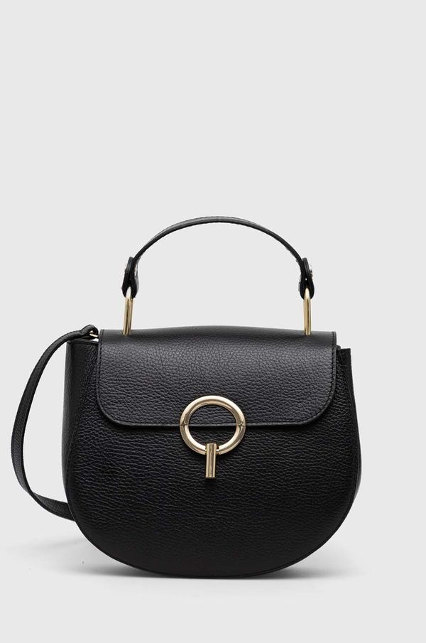 Answear Lab Usnjena torbica Answear Lab črna barva