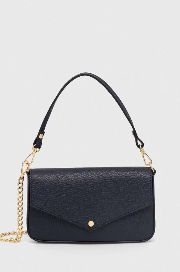 Answear Lab Usnjena torbica Answear Lab mornarsko modra barva