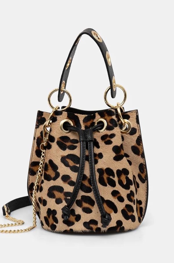 Answear Lab Usnjena torbica Answear Lab rjava barva