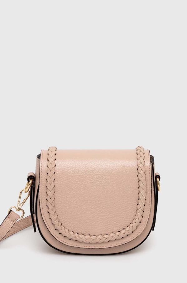 Answear Lab Usnjena torbica Answear Lab roza barva