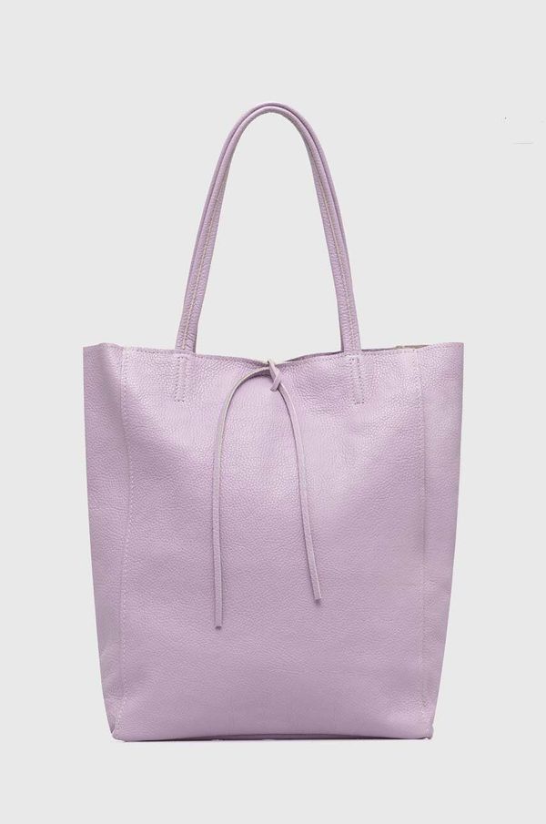 Answear Lab Usnjena torbica Answear Lab vijolična barva