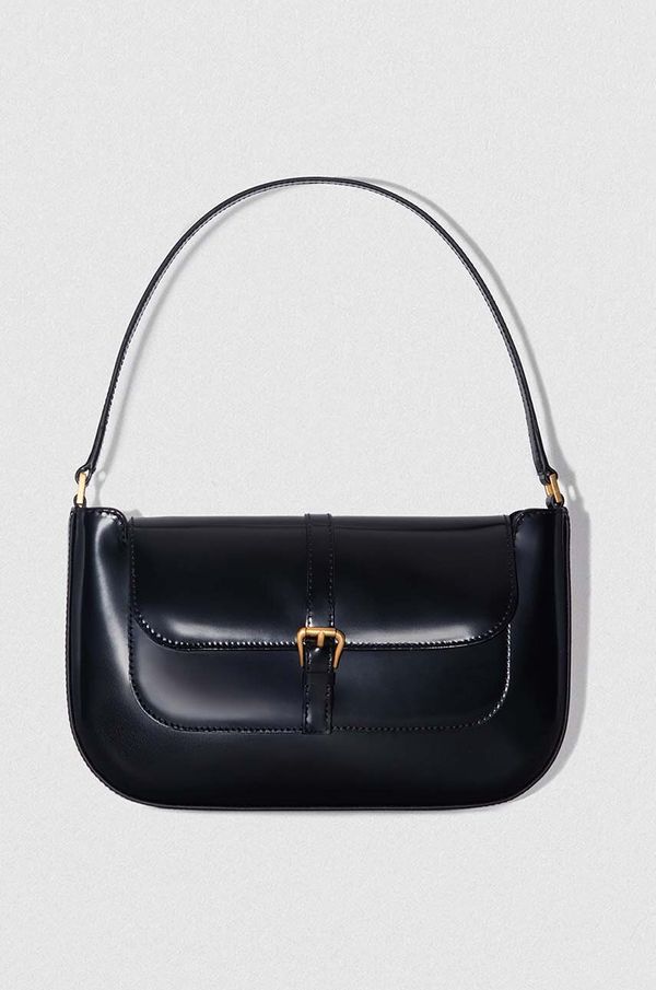 By Far Usnjena torbica By Far črna barva, 19PFMDASBLWMED