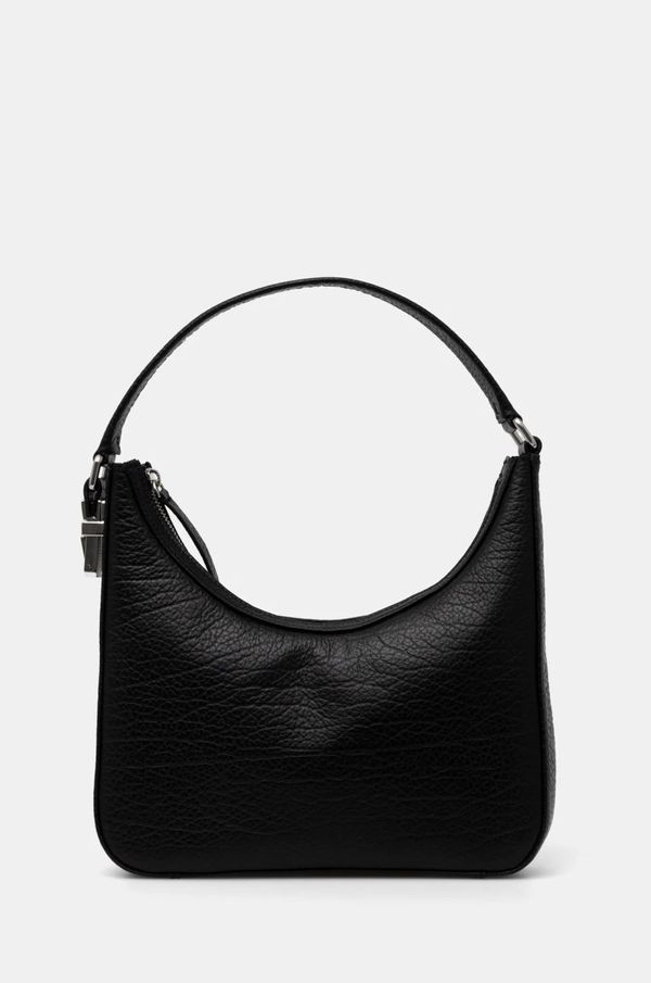 By Far Usnjena torbica By Far Rhea črna barva, MWBSB027CL031BK001PL