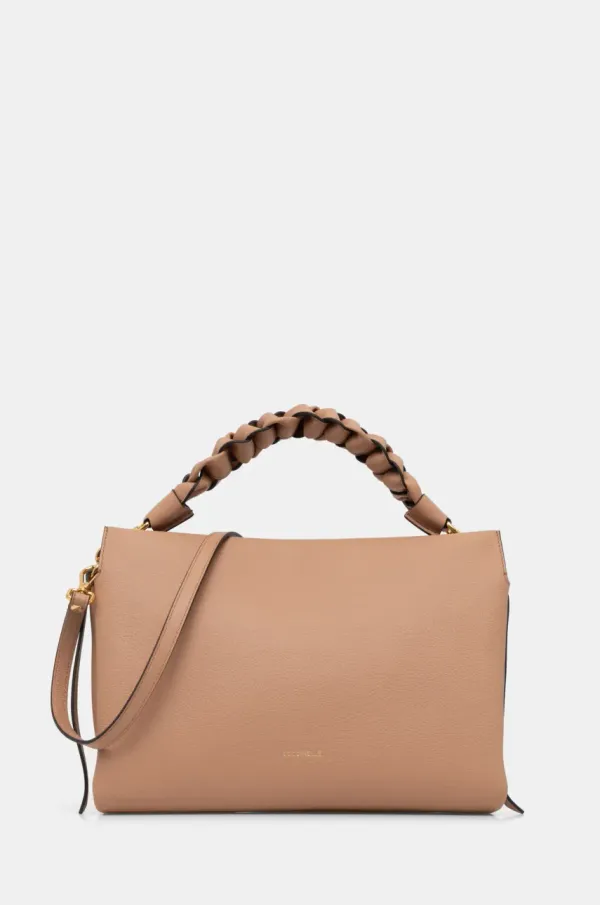 Coccinelle Usnjena torbica Coccinelle bež barva