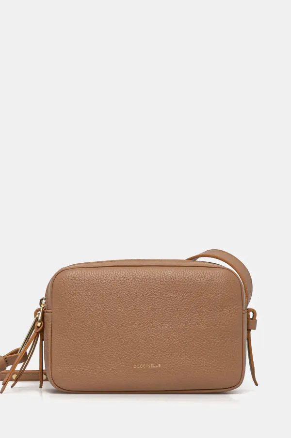 Coccinelle Usnjena torbica Coccinelle COCCINELLEMALORY bež barva, E1 R1K 15 01 01