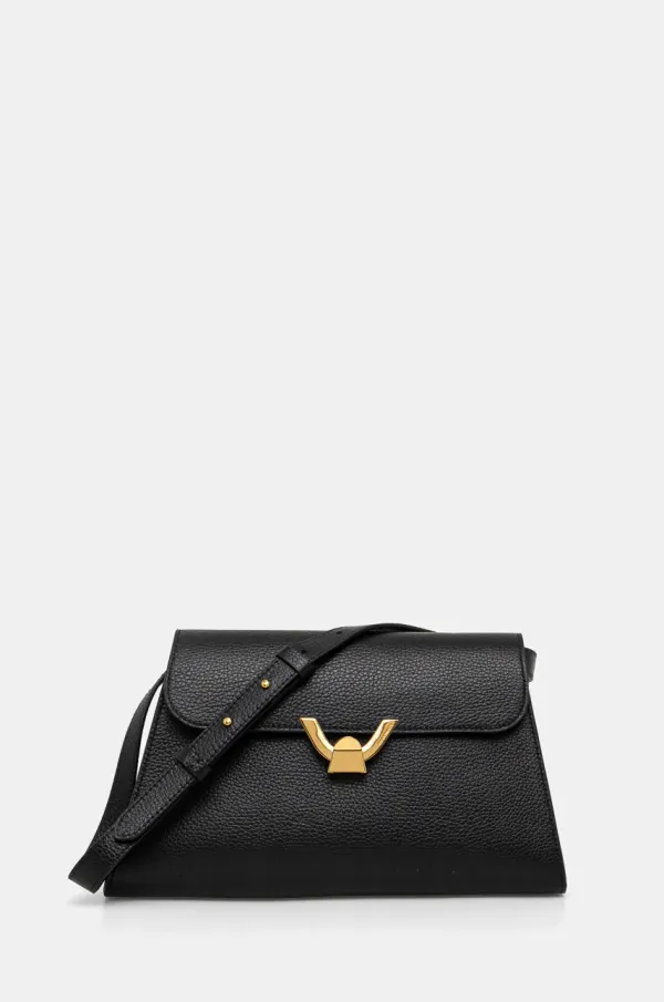 Coccinelle Usnjena torbica Coccinelle črna barva, E1 QTF 12 02 01