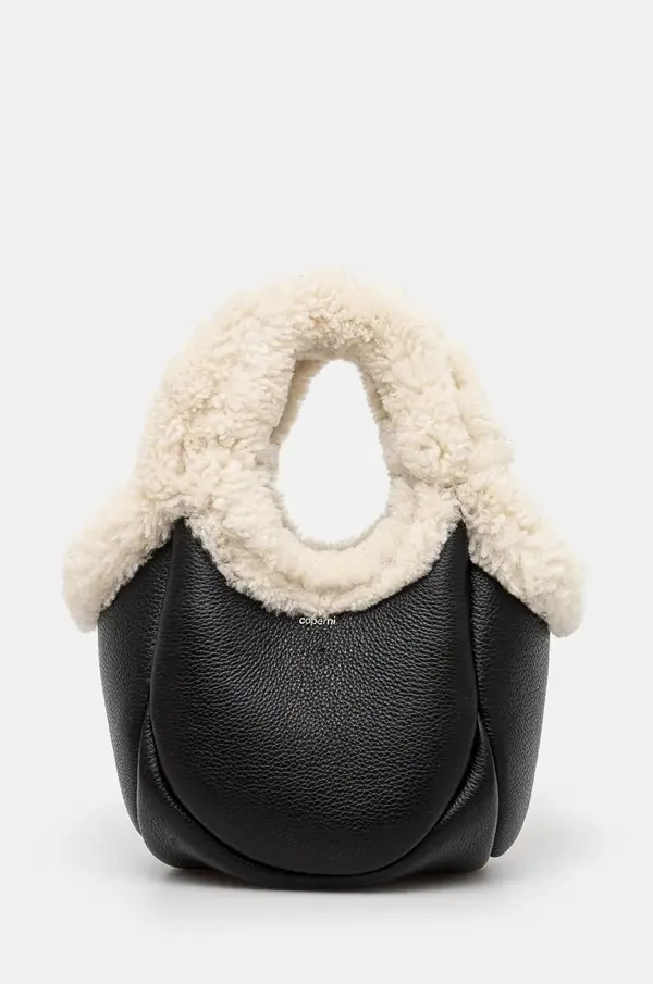 coperni Usnjena torbica Coperni Shearling Mini Bucket Swipe Bag