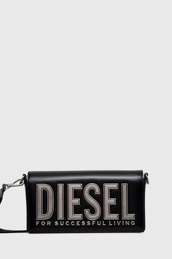 Diesel Usnjena torbica Diesel črna barva