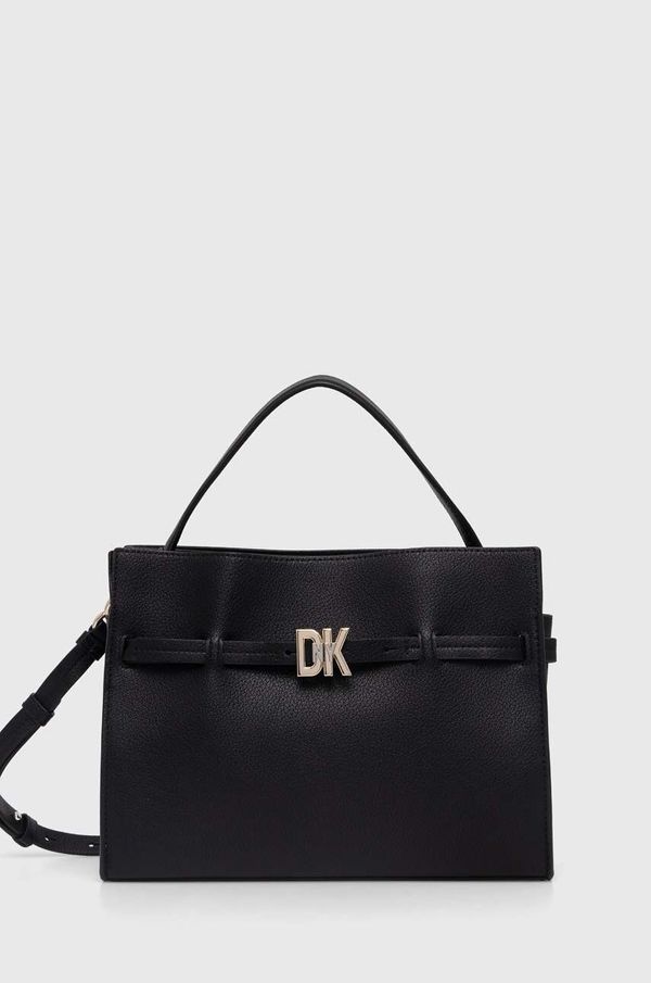 DKNY Usnjena torbica Dkny črna barva, R413KB93