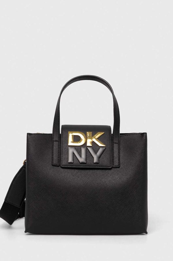 DKNY Usnjena torbica Dkny črna barva, R42DYE39