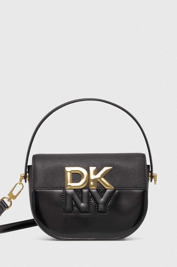 DKNY Usnjena torbica Dkny črna barva, R42EKE28