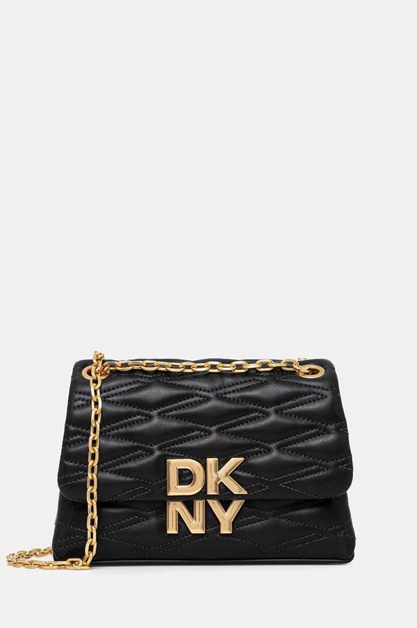 DKNY Usnjena torbica Dkny črna barva, R433KG75