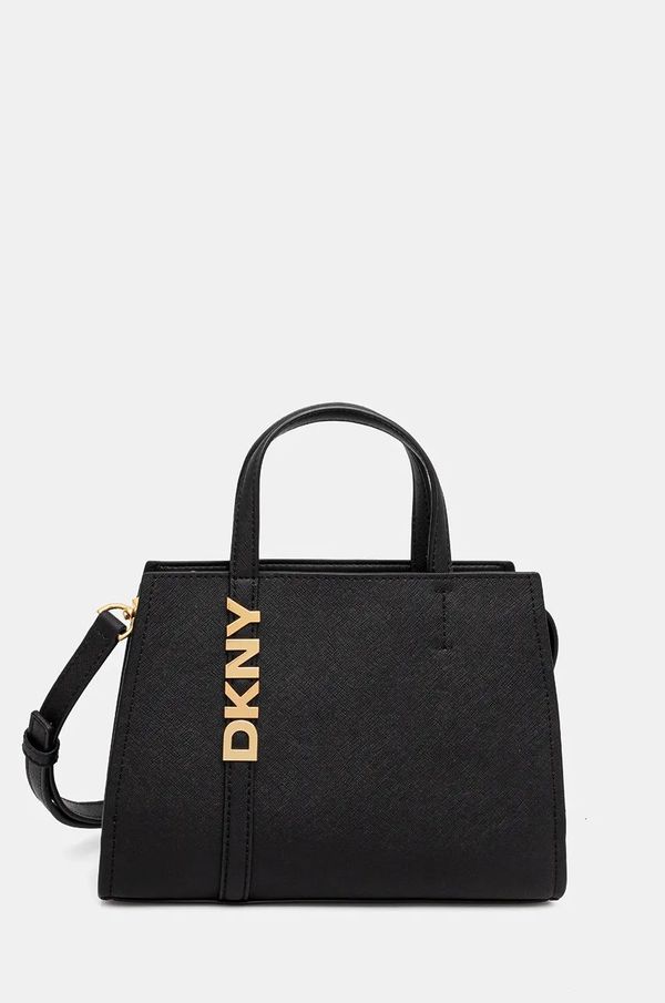 DKNY Usnjena torbica Dkny črna barva, R43EYG56