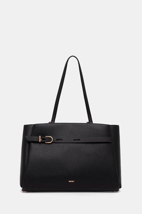 DKNY Usnjena torbica Dkny črna barva, R44AAI67
