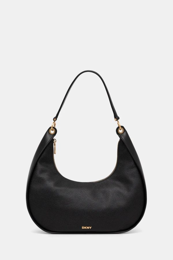 DKNY Usnjena torbica Dkny črna barva, R44CAI48