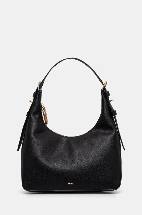 DKNY Usnjena torbica Dkny črna barva, R44CAI64