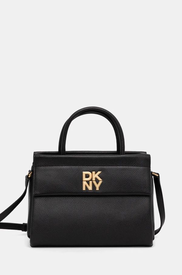 DKNY Usnjena torbica Dkny črna barva, R44DAI70