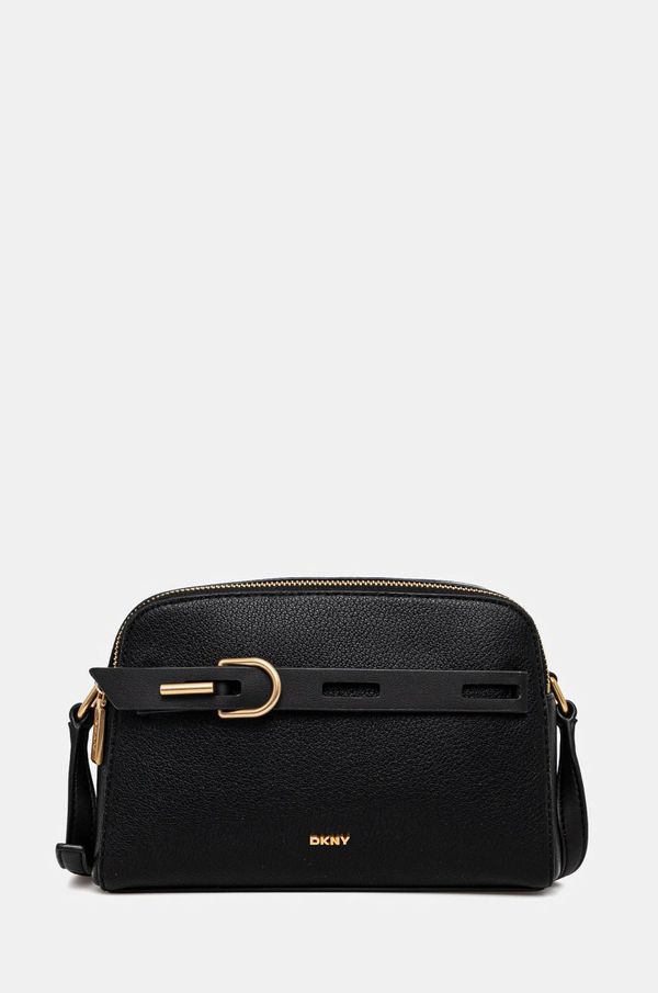 DKNY Usnjena torbica Dkny črna barva, R44EAI69