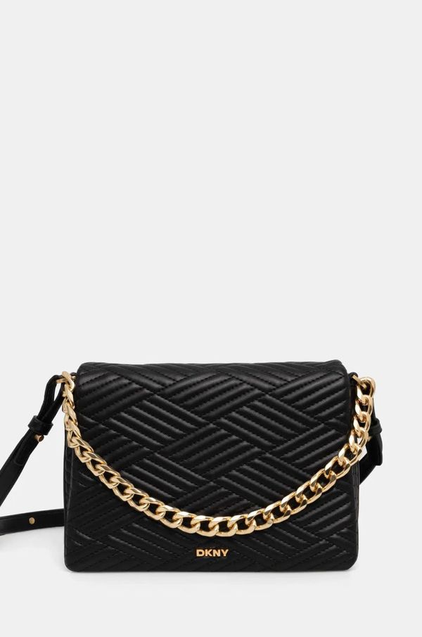 DKNY Usnjena torbica Dkny črna barva, R44EKI05