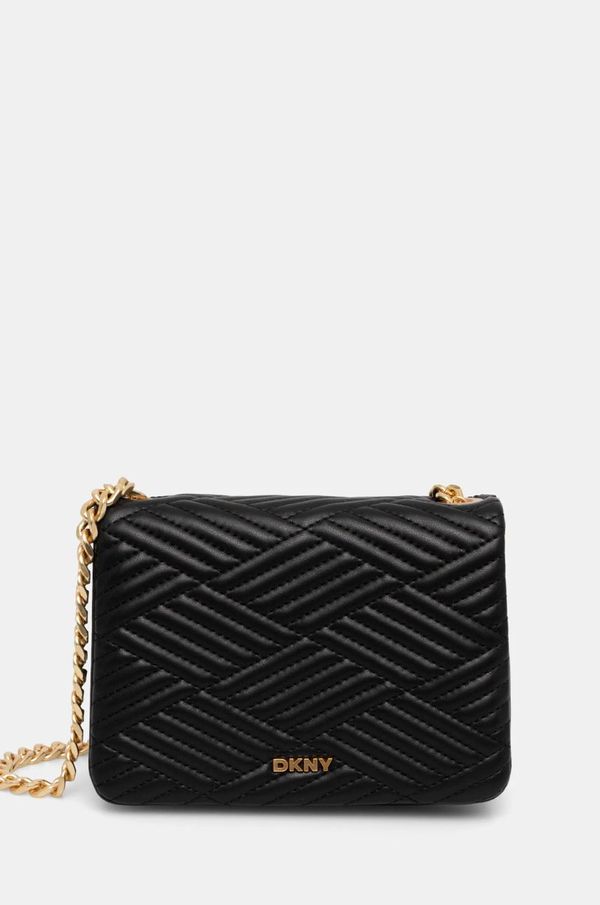 DKNY Usnjena torbica Dkny črna barva, R44EKI06