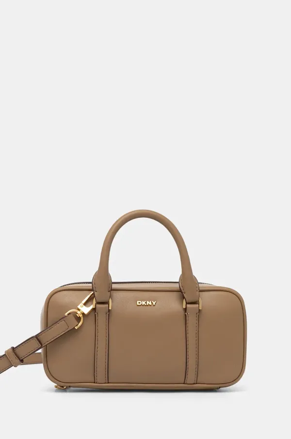 DKNY Usnjena torbica Dkny rjava barva, R43EKG50