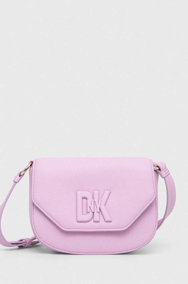 DKNY Usnjena torbica Dkny roza barva