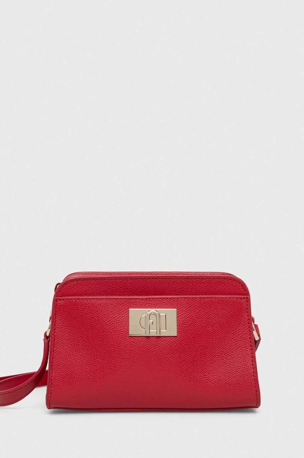 Furla Usnjena torbica Furla 1927 rdeča barva