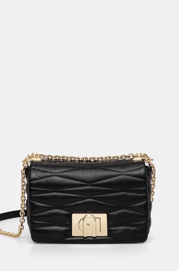 Furla Usnjena torbica Furla črna barva, WB01671 BX3221 O6000